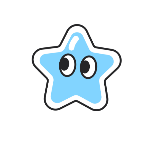 Cute blue star with googly eyes