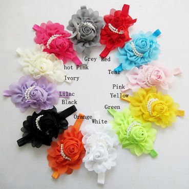 Thumbnail: Hairband Flor e Pérolas -  13 cores-  Frete Grátis