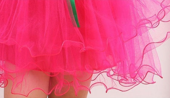 Thumbnail: Vestido Flores 3D e Tutu Pink Verde - Frete Grátis