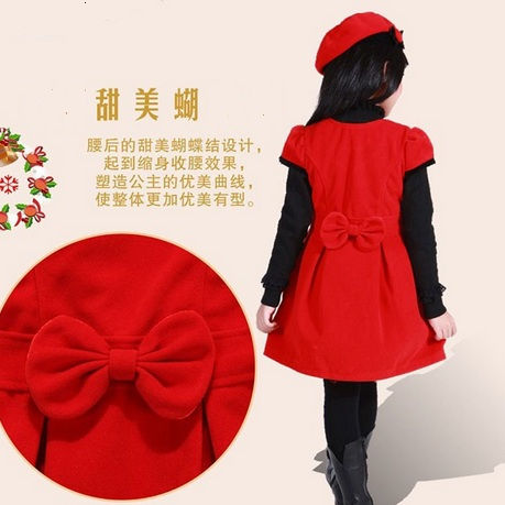 Thumbnail: Vestido de Lã Vermelho com Boina - Frete Grátis