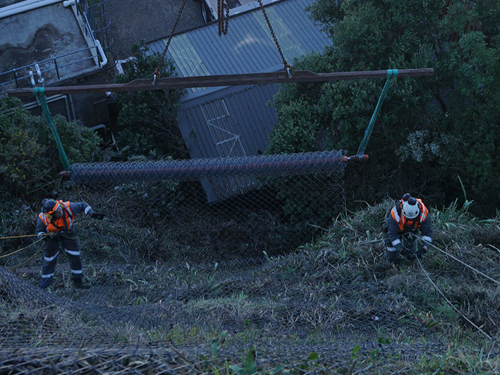 anchored mesh installation