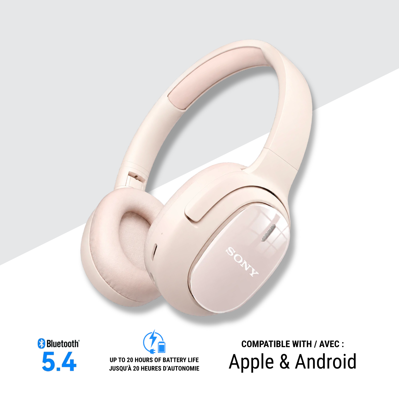 SONY / Wireless Noise Cancelling Stereo Headphones ZON-666B / Rose Gold