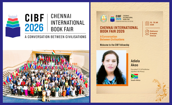 Adiela Akoo, C.E.O of Quilled Ink Press a Fellow of the Chennai International Book Fair - CIBF