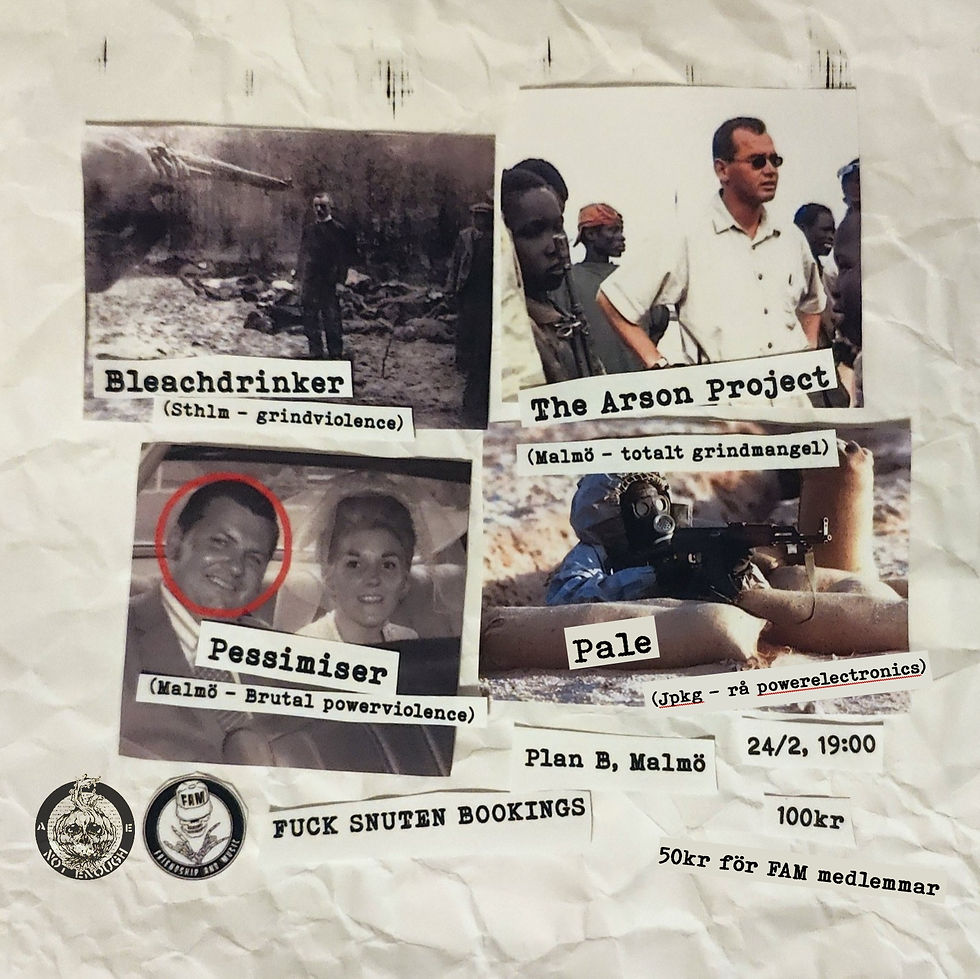 CONCERT: Bleachdrinker / The Arson Project / Pale / Pessimiser