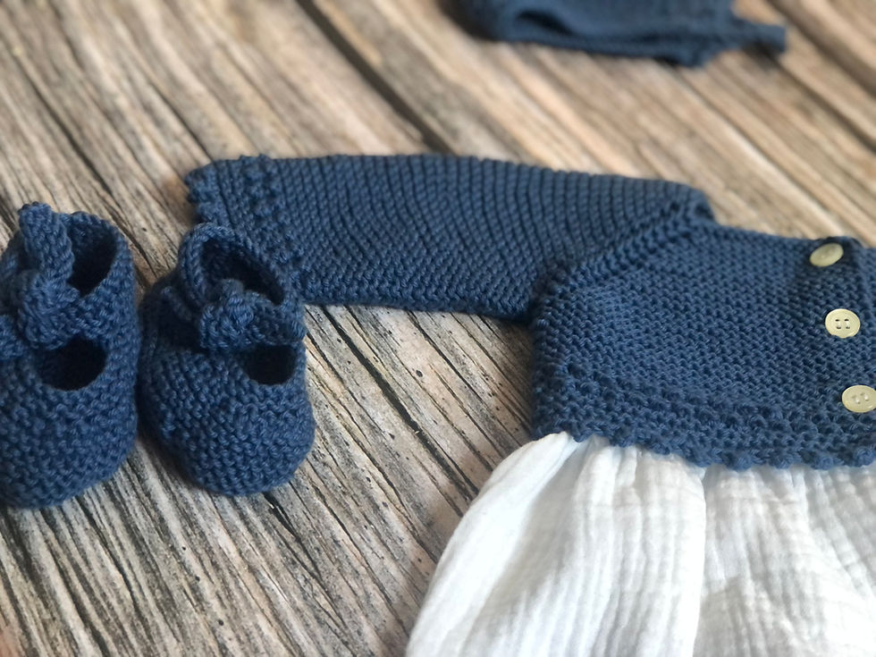 Miniatura: Conjunto vestido capota y patucos 