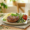 steak hachée purée et asperges