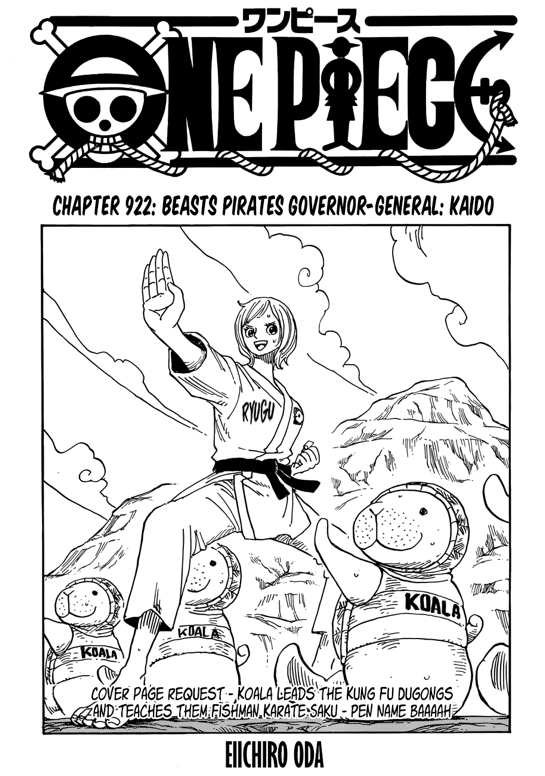 One Piece Chapter 922: Beast Pirates Governor-General: Kaido