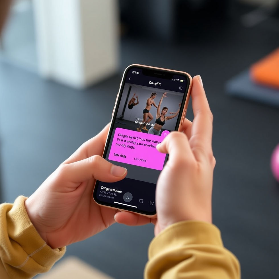 Close-up view of a smartphone displaying a fitness app workout screen