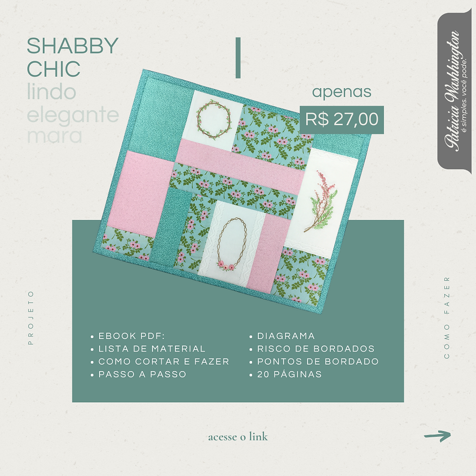 Miniatura: Ebook Projeto Shabby Chic #04 - Como fazer este Jogo Americano + BRINDE