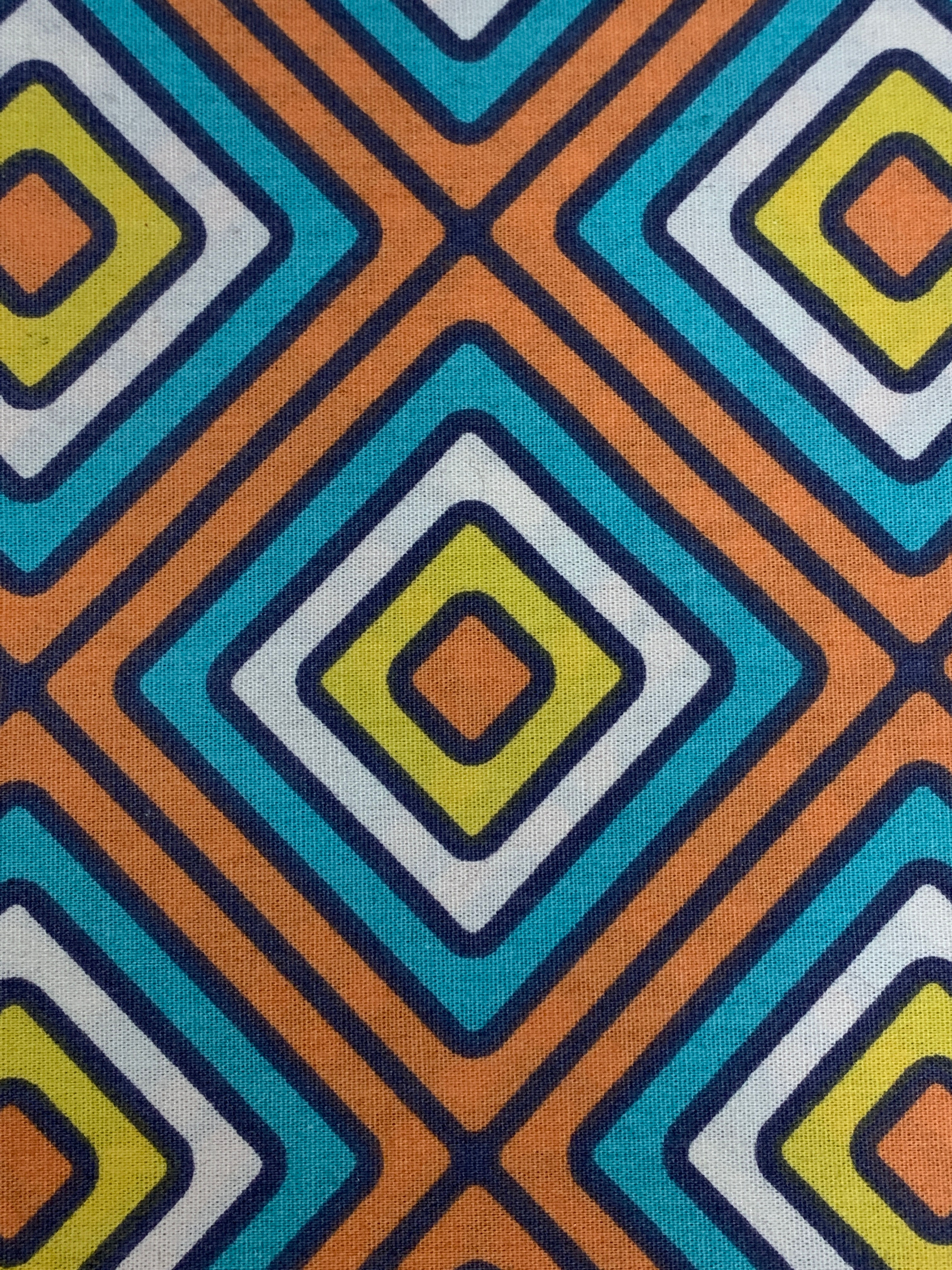 Tecido 100% algodão Estampado Quadrado dentro de Quadrado