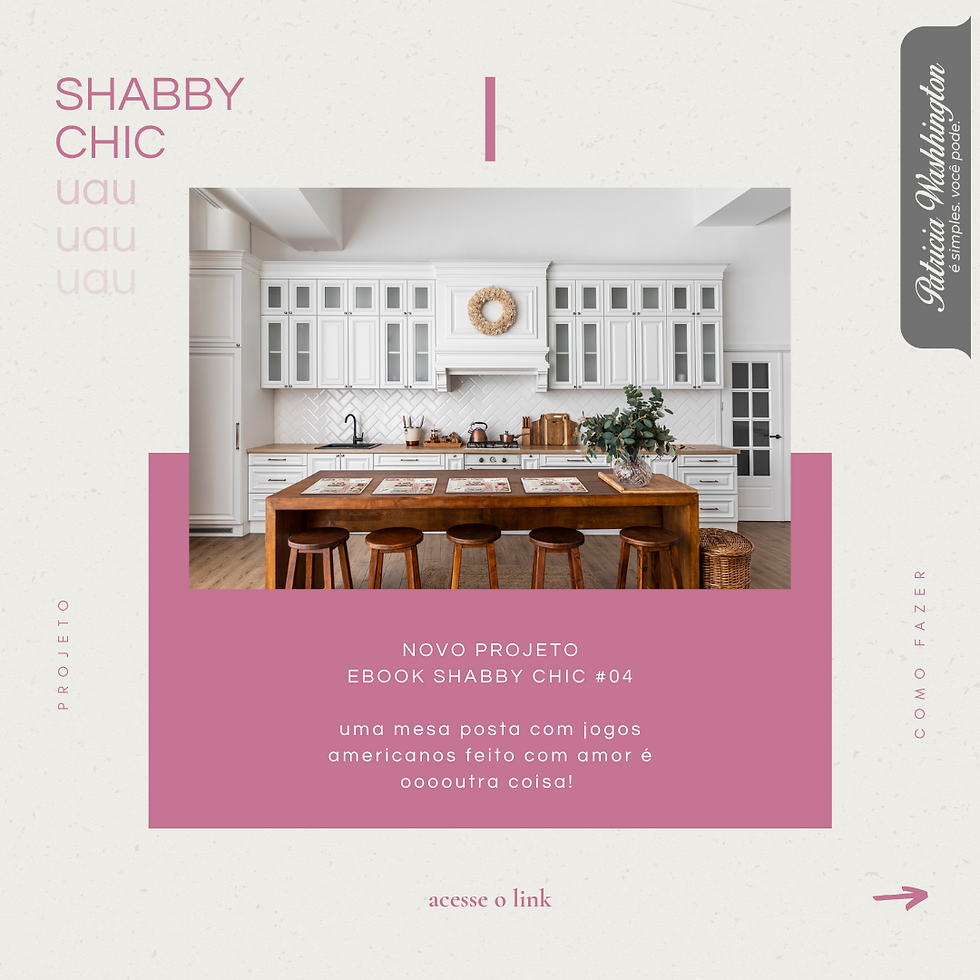 Miniatura: NOVO Ebook Projeto Shabby Chic #05 - Como fazer este Jogo Americano + BRINDE