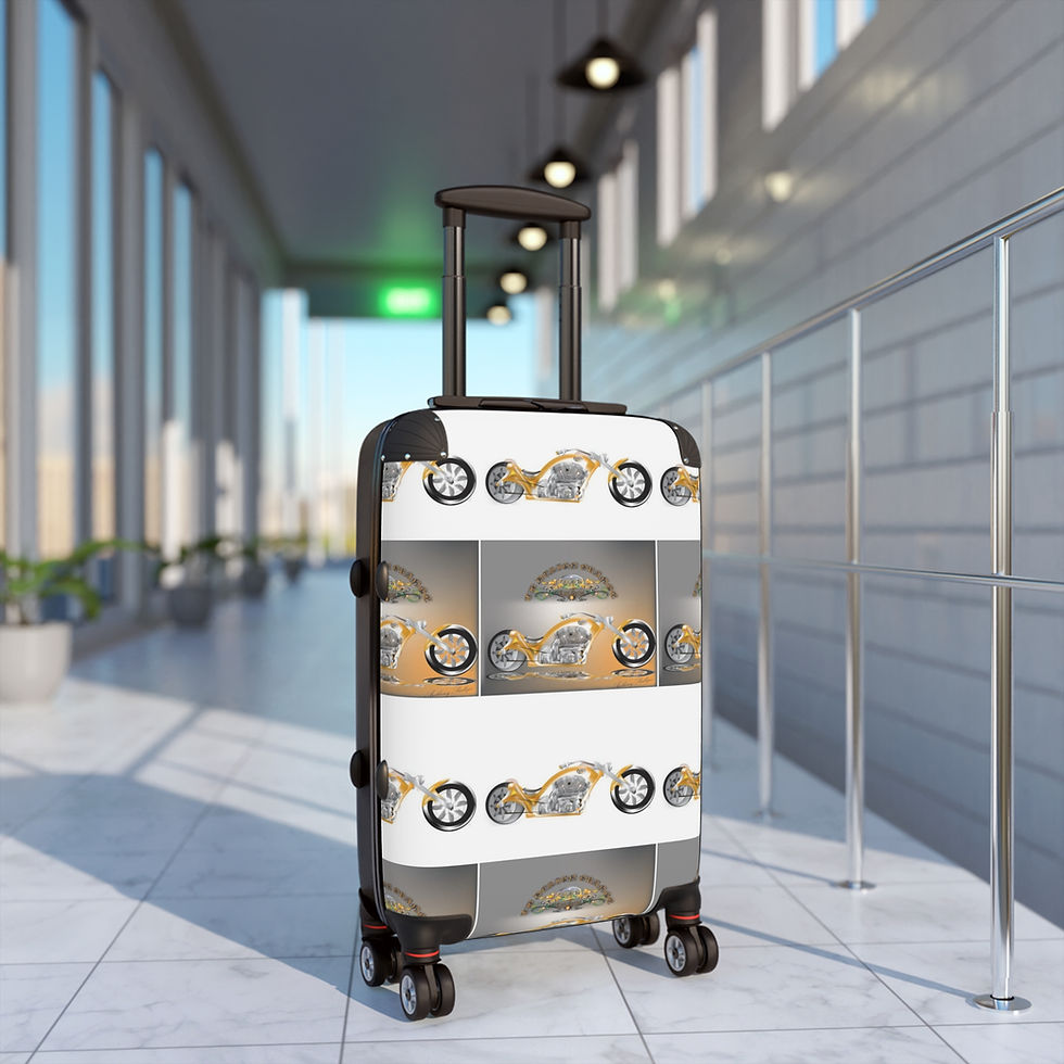Thumbnail: Vibrant Motorcycle Design Suitcase - Perfect for Travelers and Adventurers