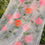 Thumbnail: Coral blush flowers on white organza dupatta
