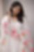 Thumbnail: Coral blush flowers on white organza dupatta