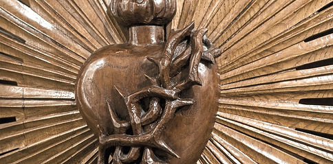 Sacred Heart of Jesus, Heart of Jesus with a crown of thorns, Jesus' burning heart_edited_