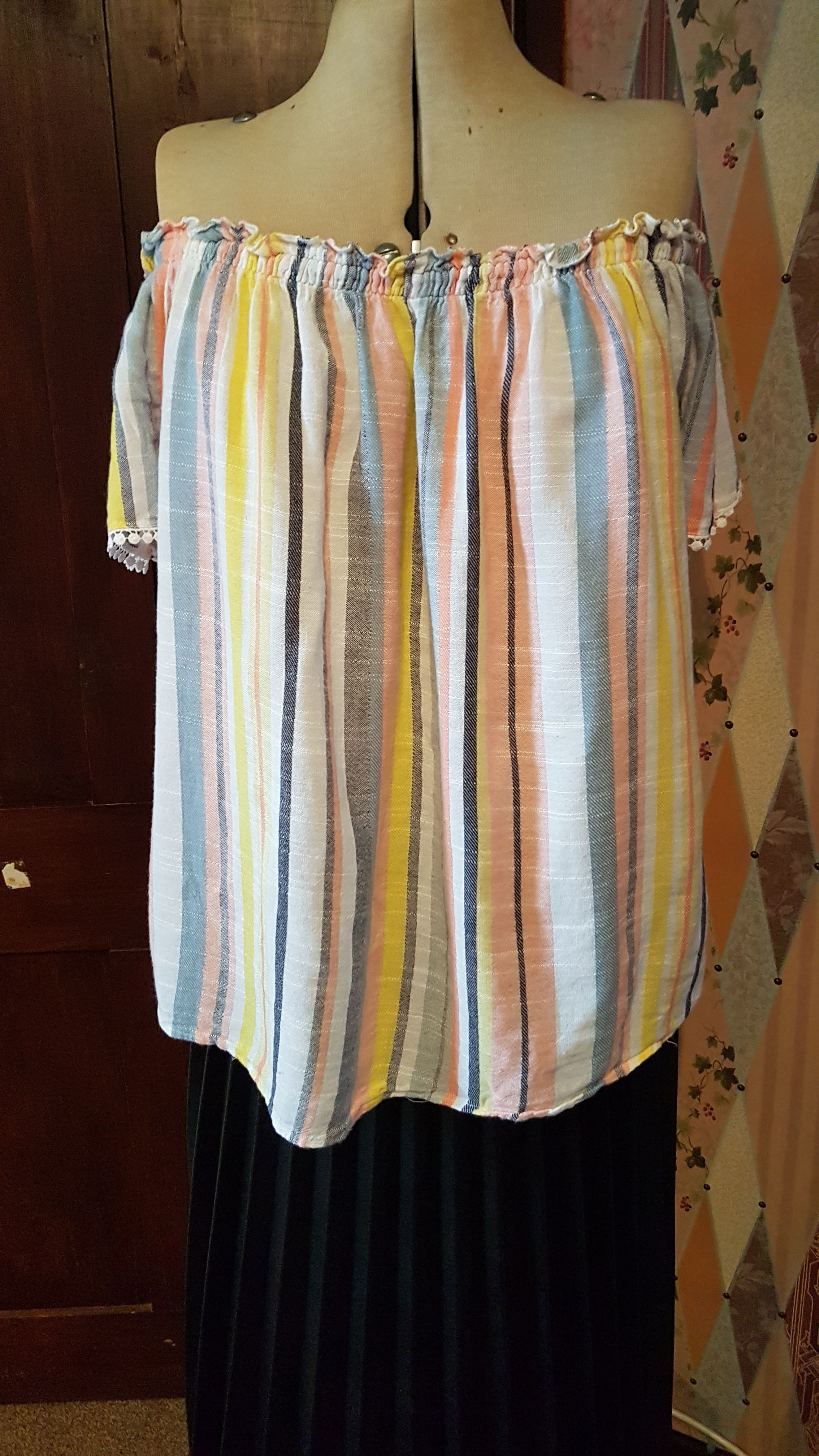 Multi Coloured Stripy Bardo Style Top