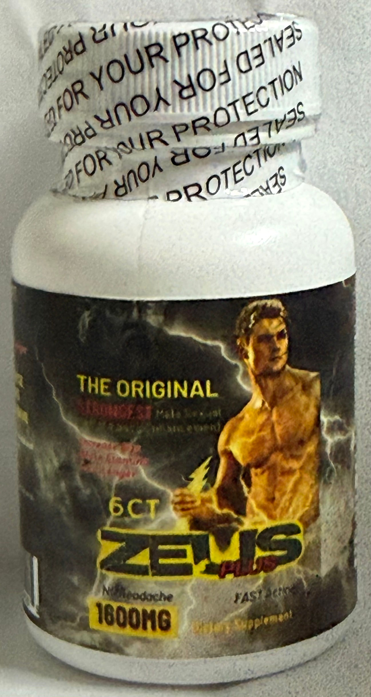 Zeus 1600 mg male enhancement natural supplement 6 count bottle
