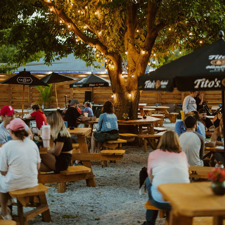Happy Customers Enjoying the Flint Beer Garden