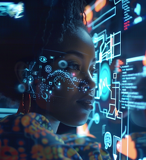 trevor1088_Depict_a_creative_scene_of_a_black_woman_looking_con_0bb7e0b9-f3a6-4165-a613-79