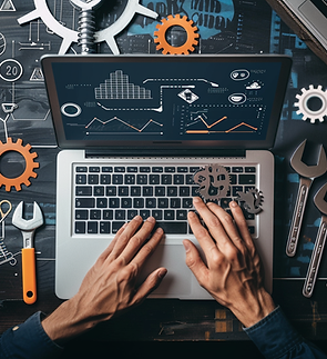 In the digital realm, akin to a doctor analyzing a heart, a professional scrutinizes SEO health through a vibrant display of data, charts, and graphs, highlighting the precision and futuristic approach to optimizing website performance, all set against a backdrop of cool blue tones with dynamic red and orange accents