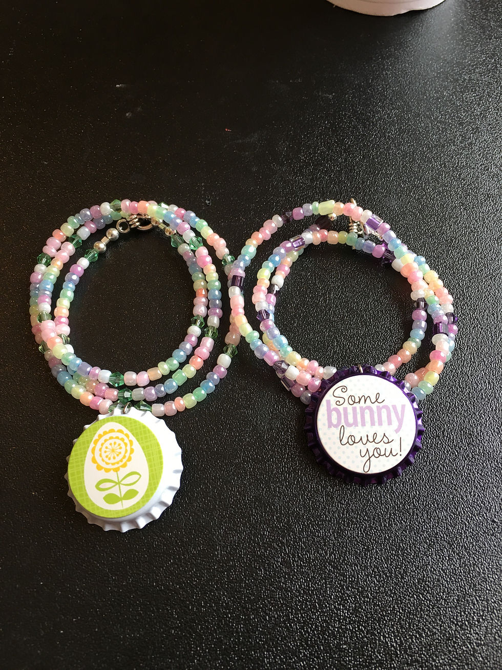 Thumbnail: Easter Bottle Cap Little Girl Necklace