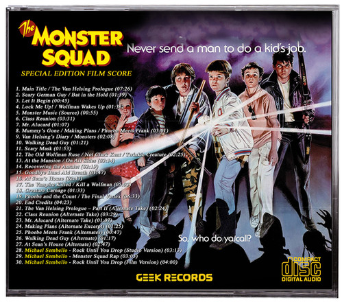 The Monster Squad (1987) Special Edition CD Soundtrack