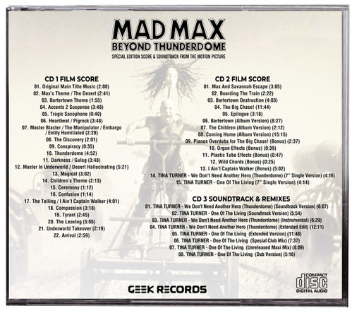 Mad Max Beyond Thunderdome (1985) 3 CD Special Edition CD Score