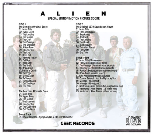 ALIEN サウンドトラック 完全版 CD2枚組 (COMPLETE 2CD) Jerry Goldsmith – Alien (Complete Original Motion Picture