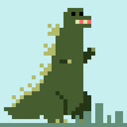 8 Bit Godzilla.gif