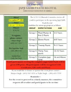 Japji Sahib Paath Recital 11/08/2014