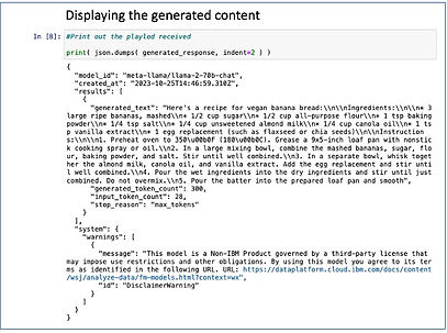 Invoking IBM watsonx API - Payload example