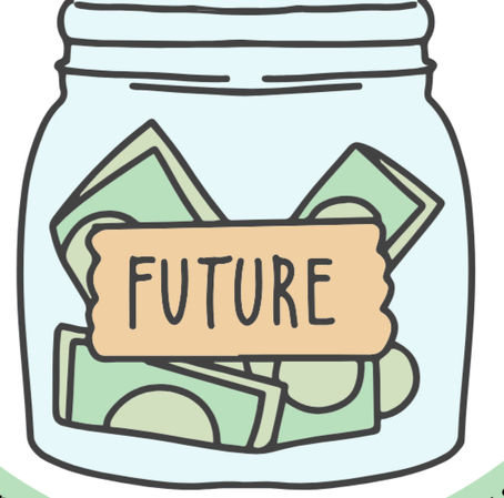 money jar with a label "FUTURE"