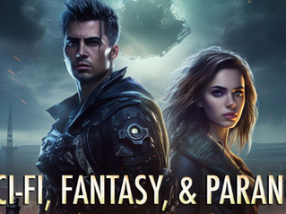 Two characters stand defiantly amidst a dramatic sci-fi landscape, with towering structures and glowing embers in the background, embodying the essence of free science fiction, fantasy, and paranormal genres.