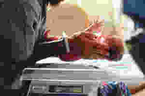 Newborn leaving hospital for the first time