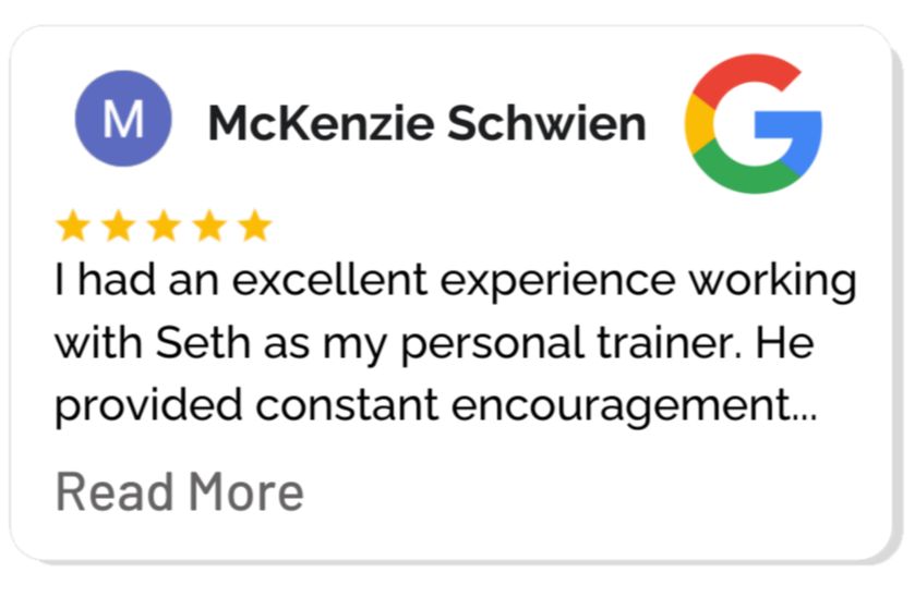 verified 5 star review for personal training