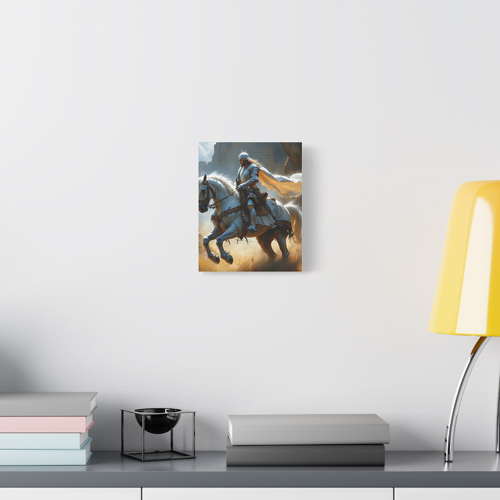 الصورة المصغرة: Jesus Returns on White Warhorse — Matte Stretched Christian Canvas Wall Art