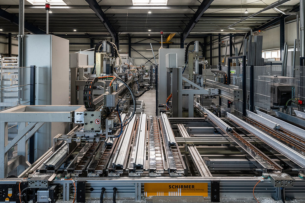 A photo of schlüters manufacturing facility showing screws inserted by machine