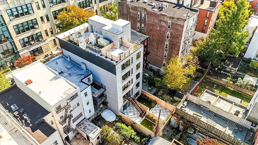 An Aerial view of 316 Garden Street.