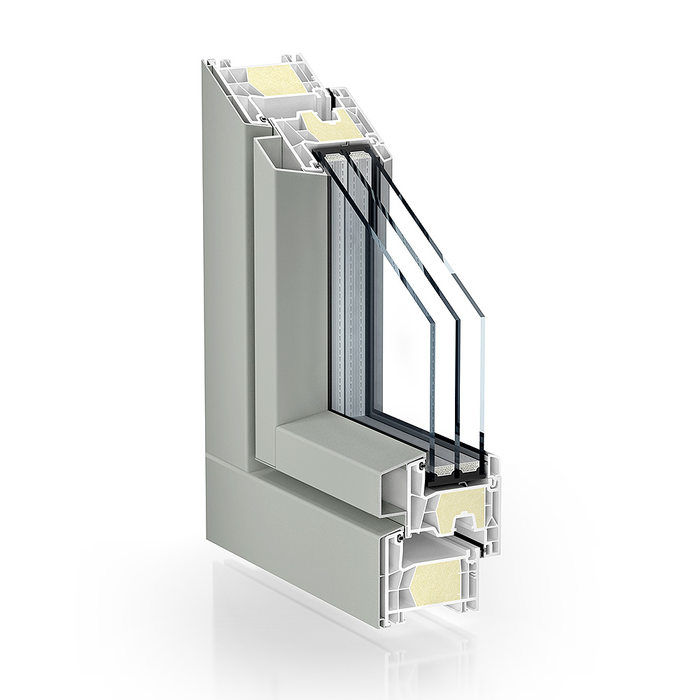 A cross section of ourpassive house uPVC window system.