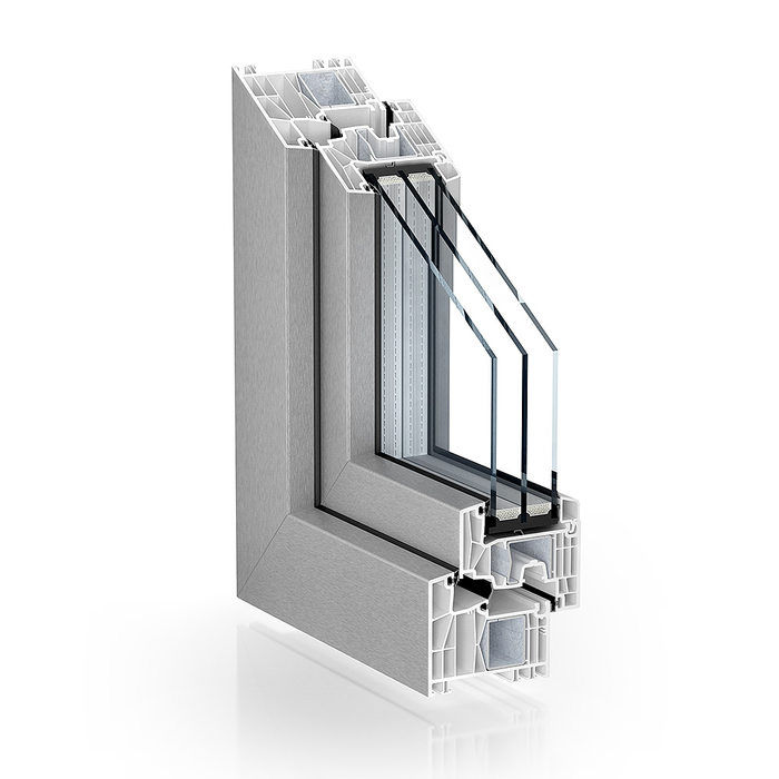 A cross section of our classic uPVC window system.
