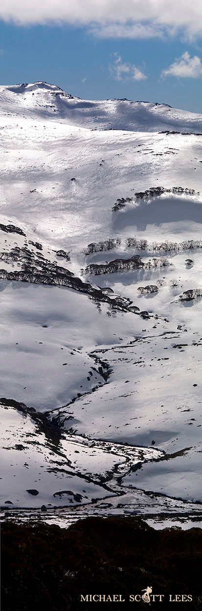 Snowy River with snow, Kosciuszko National Park, Australia. Fine Art Photography Prints for Sale by Michael Scott Lees photog