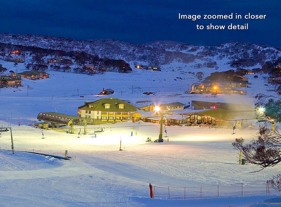 Thumbnail: Perisher Resort at night in Kosciuszko National Park, Australia. Fine Art Photography Prints for Sale by Michael Scott Lees p