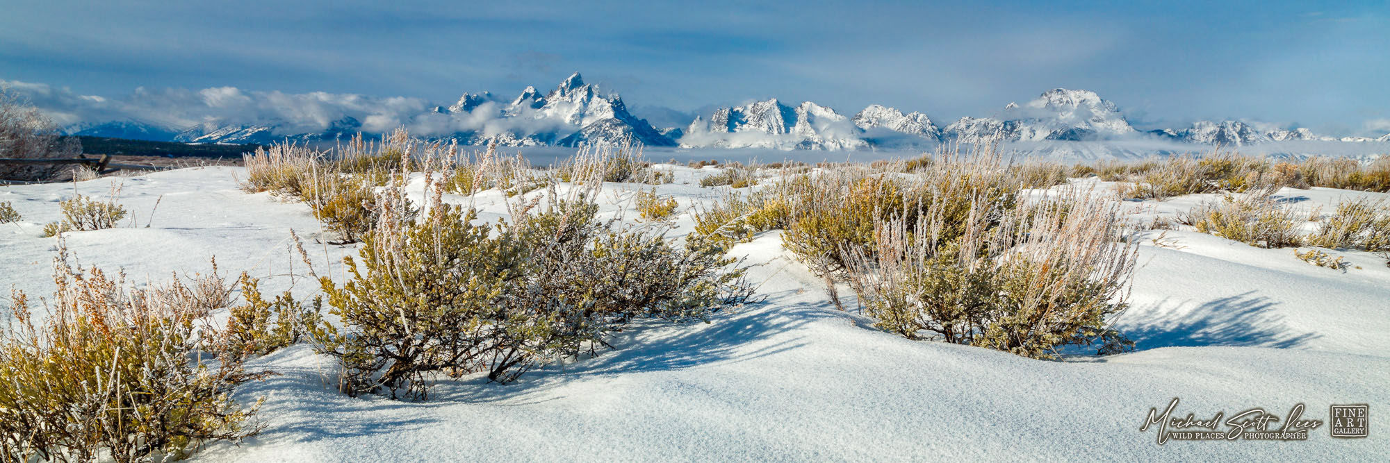 View of the Grand Tetons in Grand Teton National Park in Wyoming, America. Michael Scott Lees fine art photographic prints