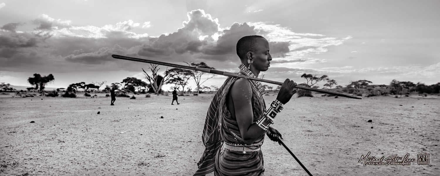 Maasai Tribesman in Amboseli National Park, Kenya, Africa, Michael Scott Lees fine art photographic prints for sale