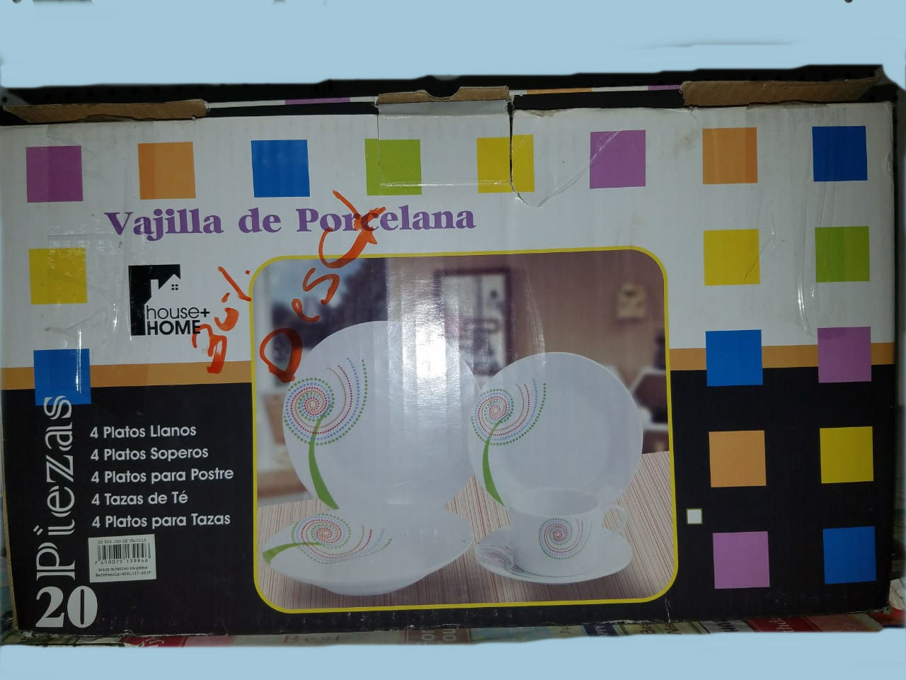 VAJILLA DE PORCELANA 20PCS