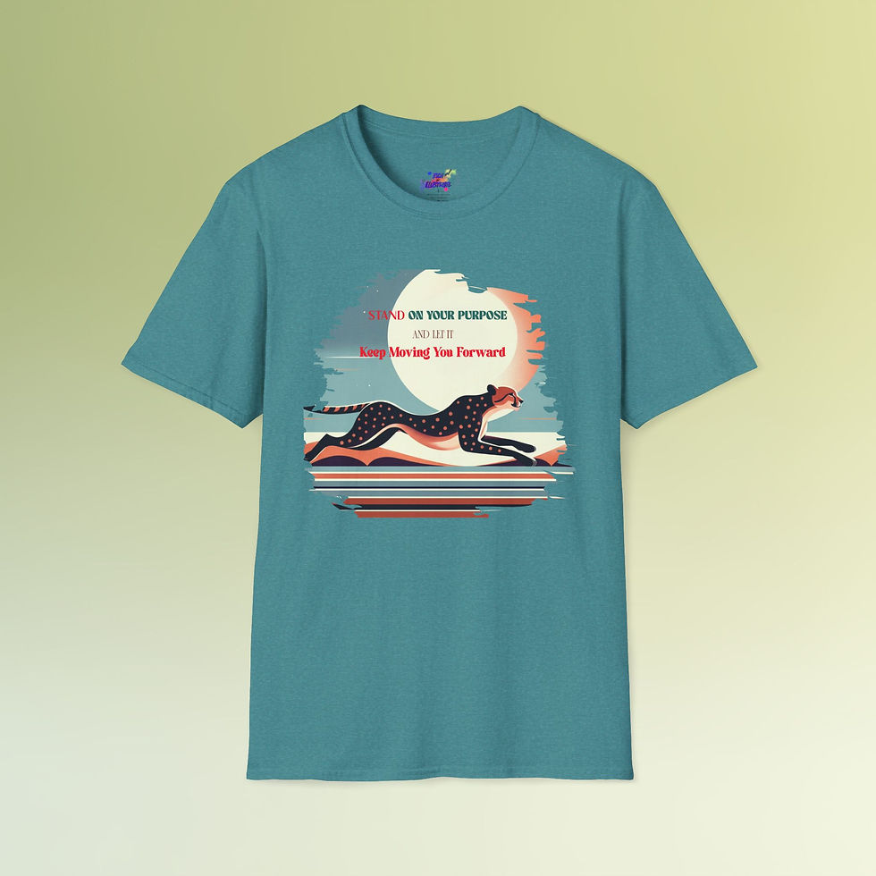 Thumbnail: Motivational Cheetah T-Shirt — "Stand on Your Purpose" Inspirational Tee