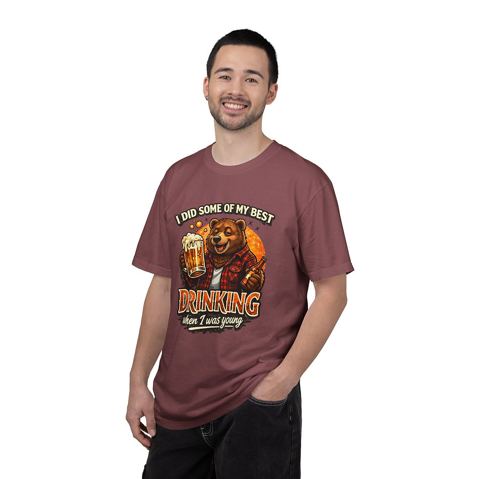 Thumbnail: Drinking When I Was Young Bear Graphic T-Shirt