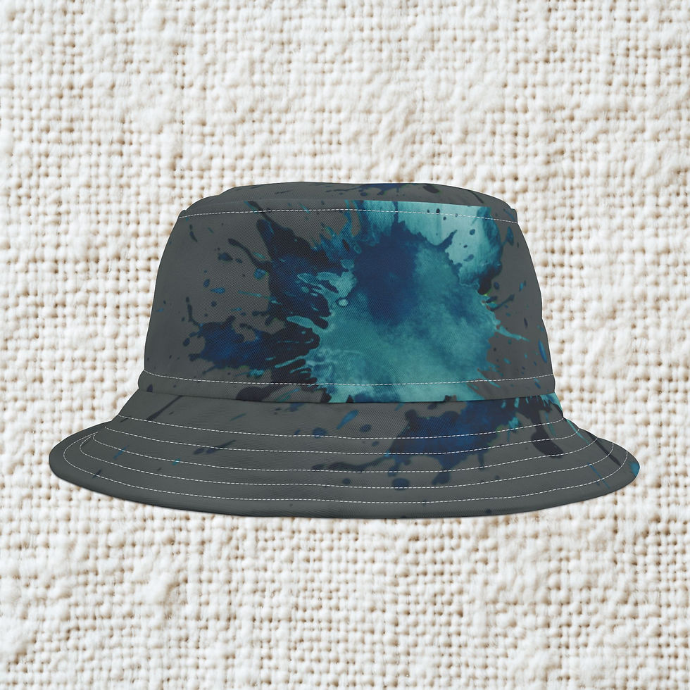 Thumbnail: Bucket Hat (AOP) Paint Splatter Design with Dark Gray Background