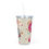 Thumbnail: Retro 'Crazy Mama' Plastic Tumbler with Straw – Colorful 70s-Inspired Drink Cup