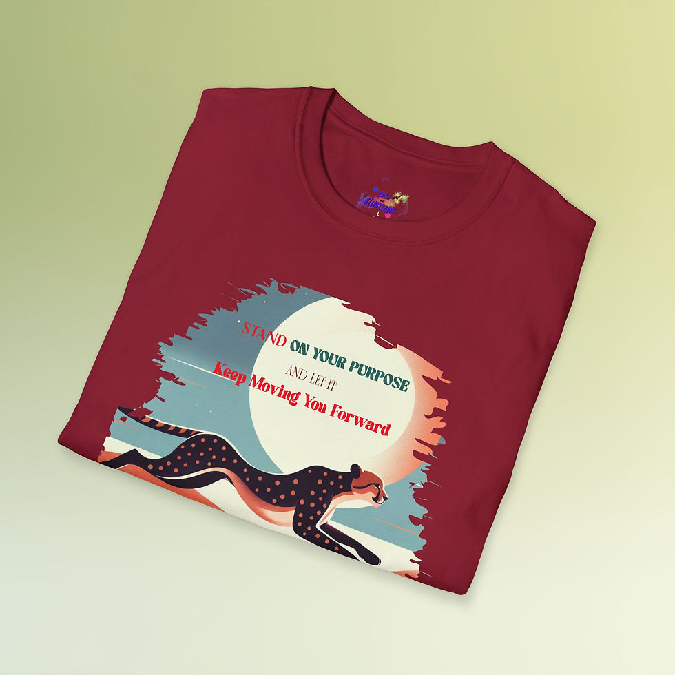 Thumbnail: Motivational Cheetah T-Shirt — "Stand on Your Purpose" Inspirational Tee